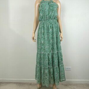Max Studio Beautiful Flowy Green Women's Size M Boho Flowy Ruffled Maxi Dress